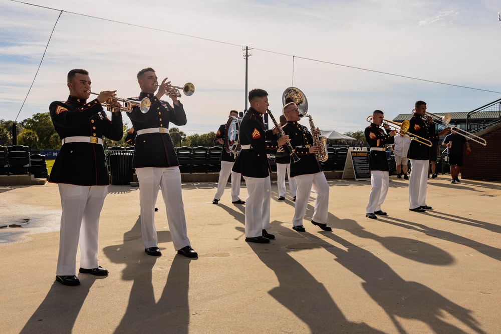 Parris Island Marine Band Performs at Charleston Riverdogs Game