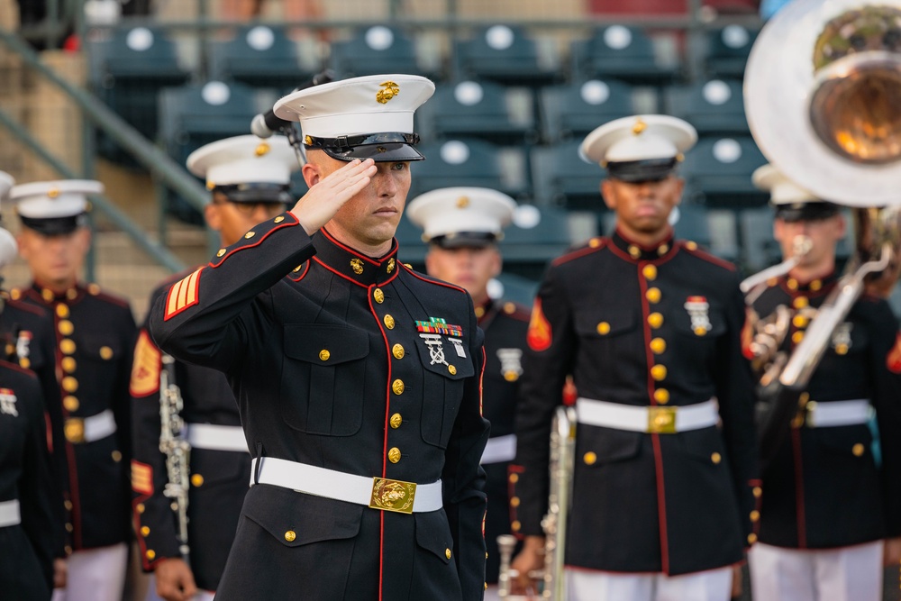 Parris Island Marine Band Performs at Charleston Riverdogs Game