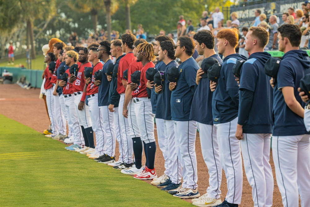 Parris Island Marine Band Performs at Charleston Riverdogs Game