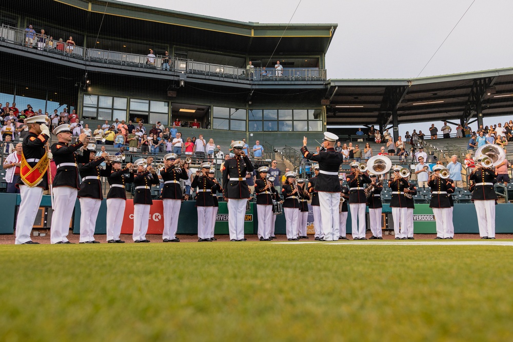 Parris Island Marine Band Performs at Charleston Riverdogs Game