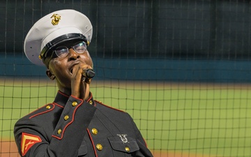 Parris Island Marine Band Performs at Charleston Riverdogs Game