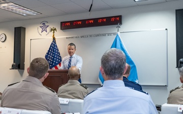 Secretary Hegseth, speaks to CAPSTONE 25-4