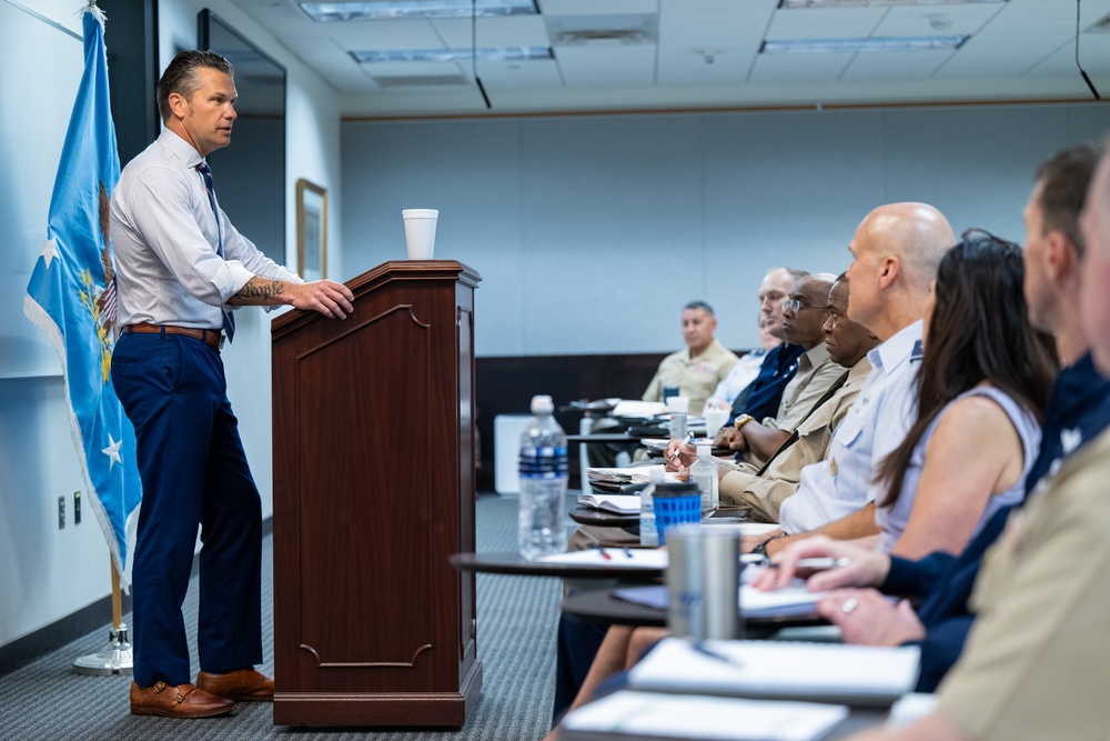 Secretary Hegseth, speaks to CAPSTONE 25-4