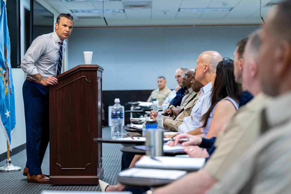 Secretary Hegseth, speaks to CAPSTONE 25-4