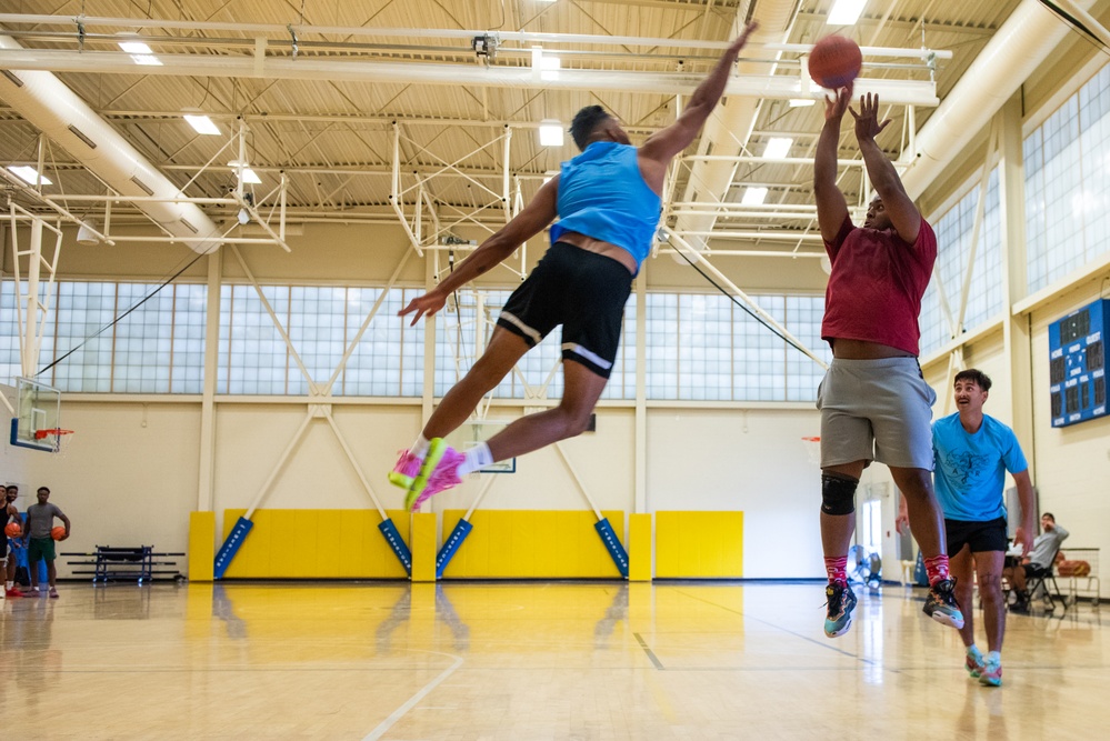 On the court at Travis: Three-on-Three and Three-point Showdown
