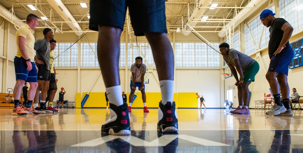 On the court at Travis: Three-on-Three and Three-point Showdown
