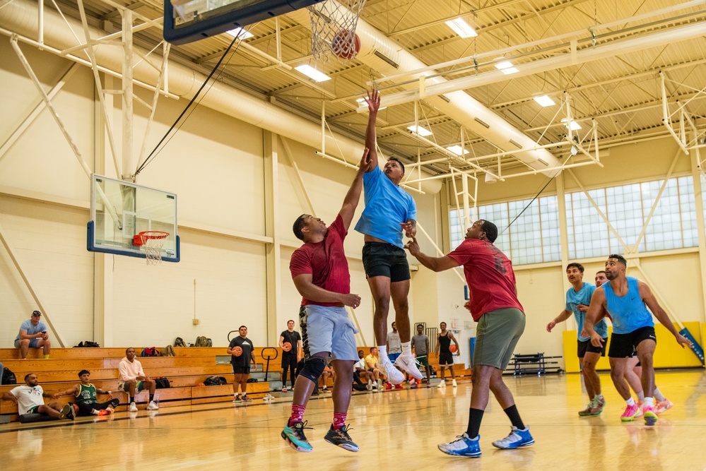 On the court at Travis: Three-on-Three and Three-point Showdown