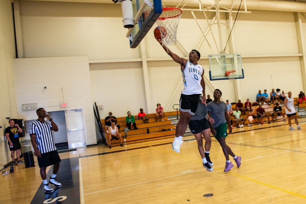 On the court at Travis: Three-on-Three and Three-point Showdown