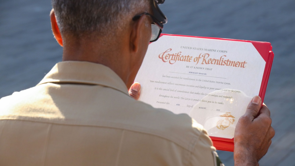 1st Marine Corps District August Reenlistment Ceremony