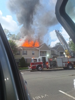 Navy Firefighters Provide Mutual Aid During King George County Apartment Complex Fire