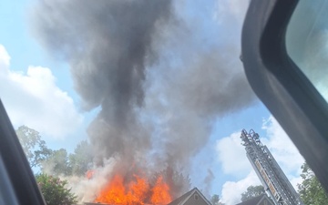 Navy Firefighters Provide Mutual Aid During King George County Apartment Complex Fire