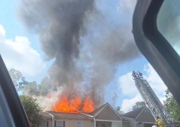 Navy Firefighters Provide Mutual Aid During King George County Apartment Complex Fire