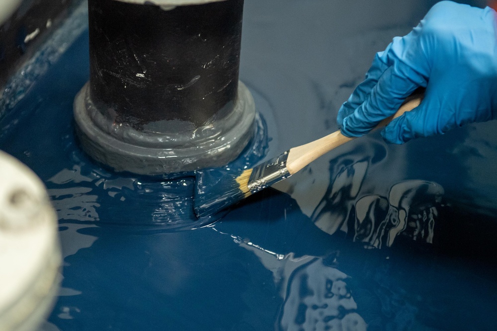 Ronald Reagan Sailors Apply New Deck Coating