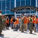 Marines and Sailors lay out rocks with a non-federal entity
