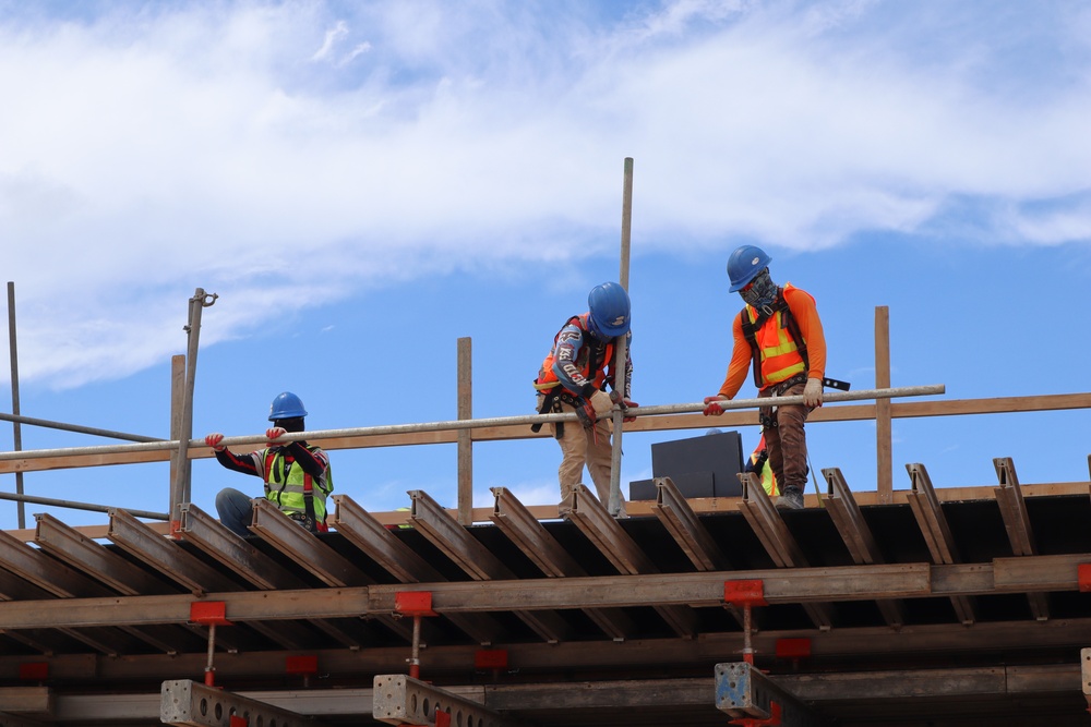 Construction Workers Build Safety Rails