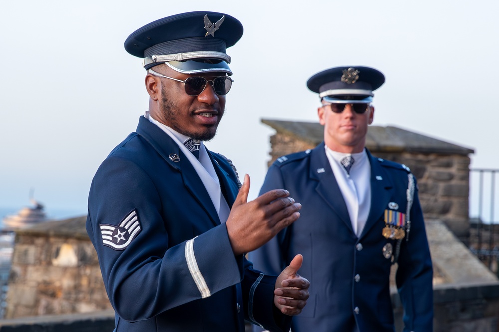 Air Force Drill Team reenlistment at The Royal Edinburgh Military Tattoo