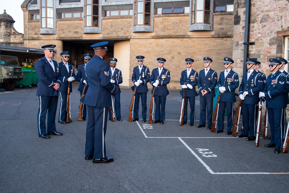 Air Force Drill Team reenlistment at The Royal Edinburgh Military Tattoo