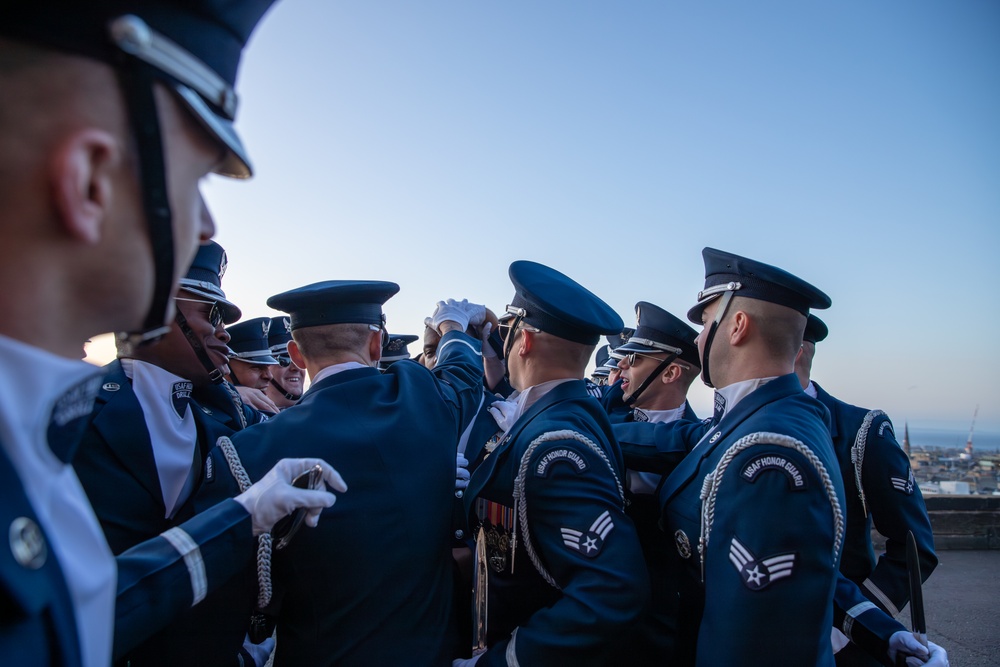 Air Force Drill Team reenlistment at The Royal Edinburgh Military Tattoo