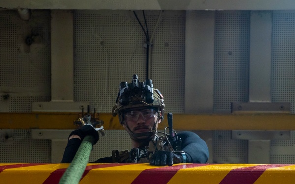 EODMU 5 Sailors Conduct Fast Rope Drills