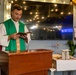 USS Gerald R. Ford (CVN 78) Chaplain conducts religious service on USS Mitscher (DDG 57)