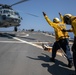 USS Mitscher (DDG 57) Sailors conduct flight quarters with HSC 9