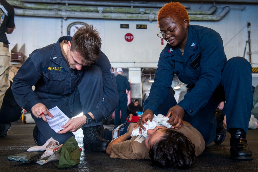 USS America (LHA 6) Conducts Mass Casualty Training