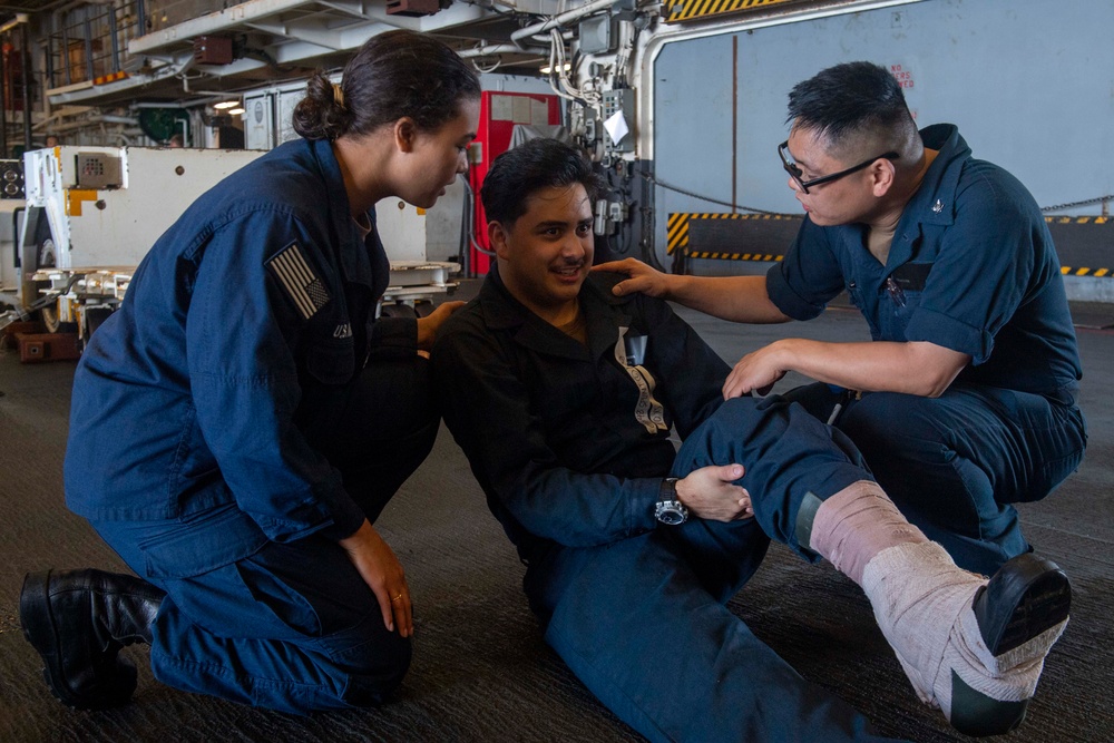 USS America (LHA 6) Conducts Mass Casualty Training