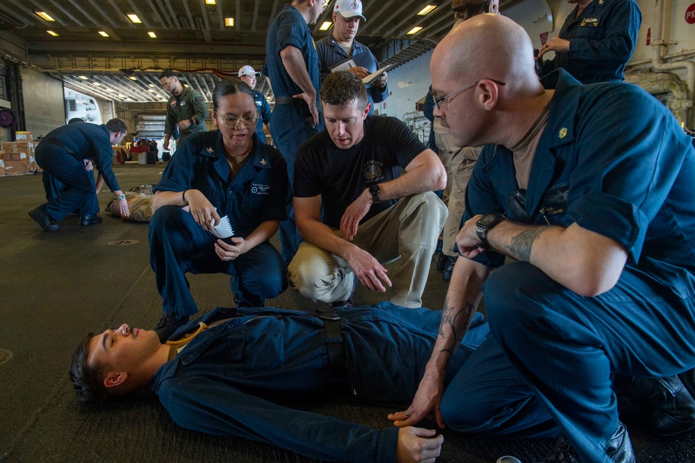 USS America (LHA 6) Conducts Mass Casualty Training