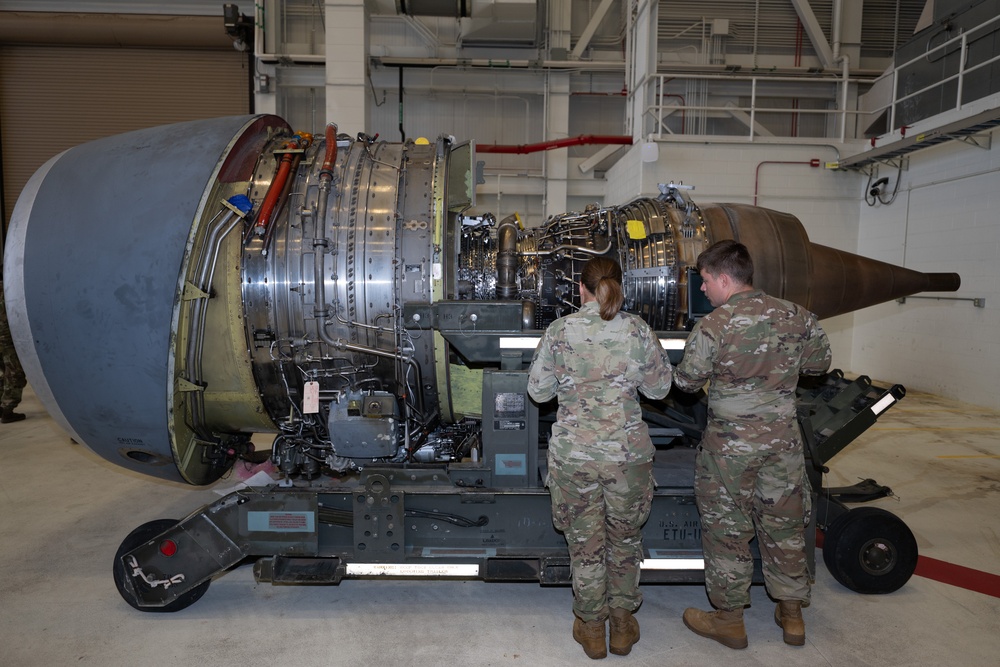 Always ready: McConnell maintainers swap KC-135’s engine