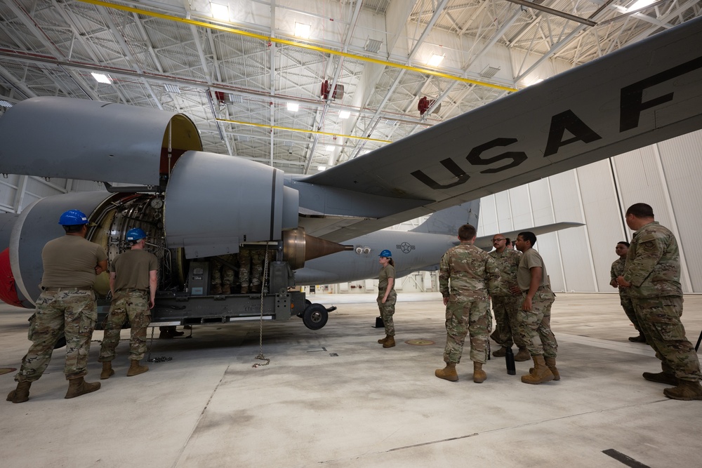 Always ready: McConnell maintainers swap KC-135’s engine