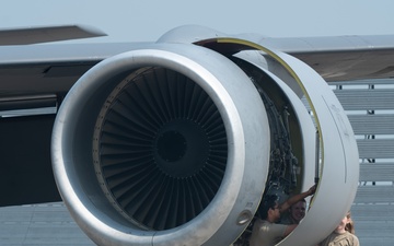 Always ready: McConnell maintainers swap KC-135’s engine
