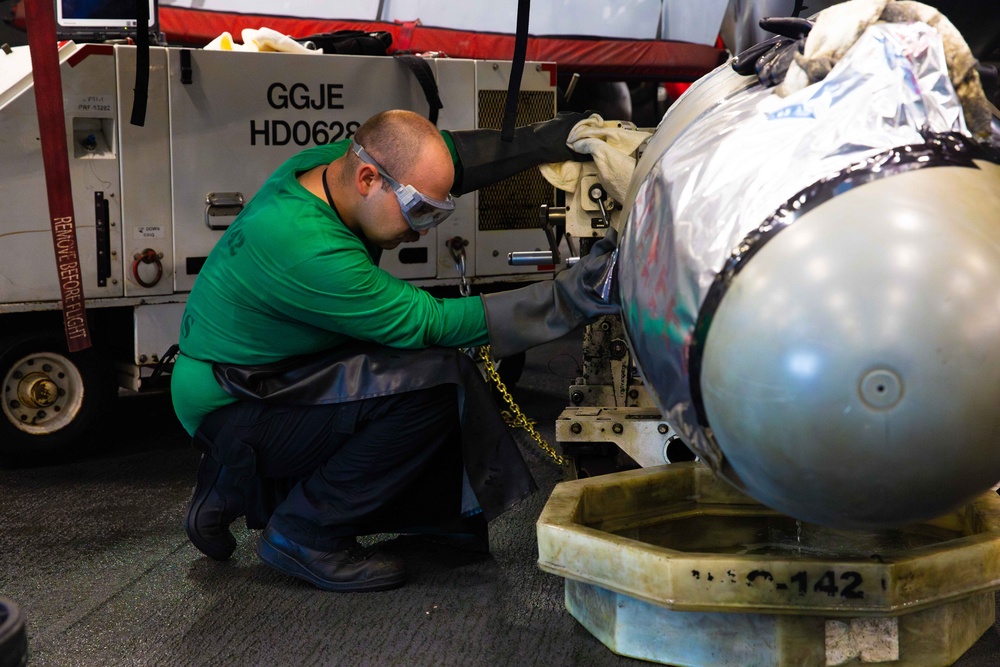 VAQ-142 Sailor Conducts Maintenance