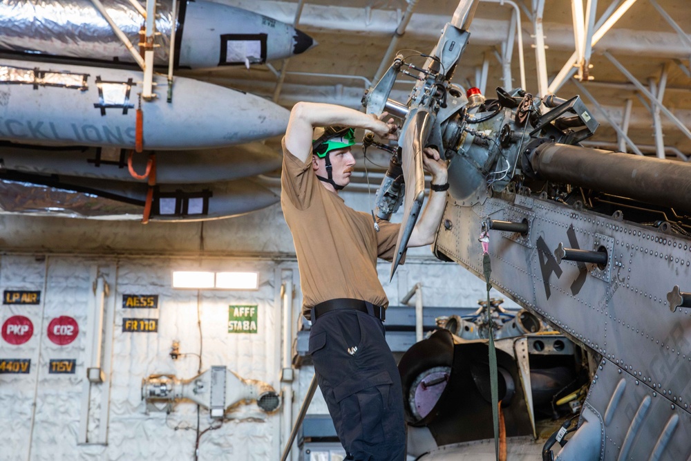 USS Gerald R. Ford (CVN 78) Sailor Conducts Maintenance