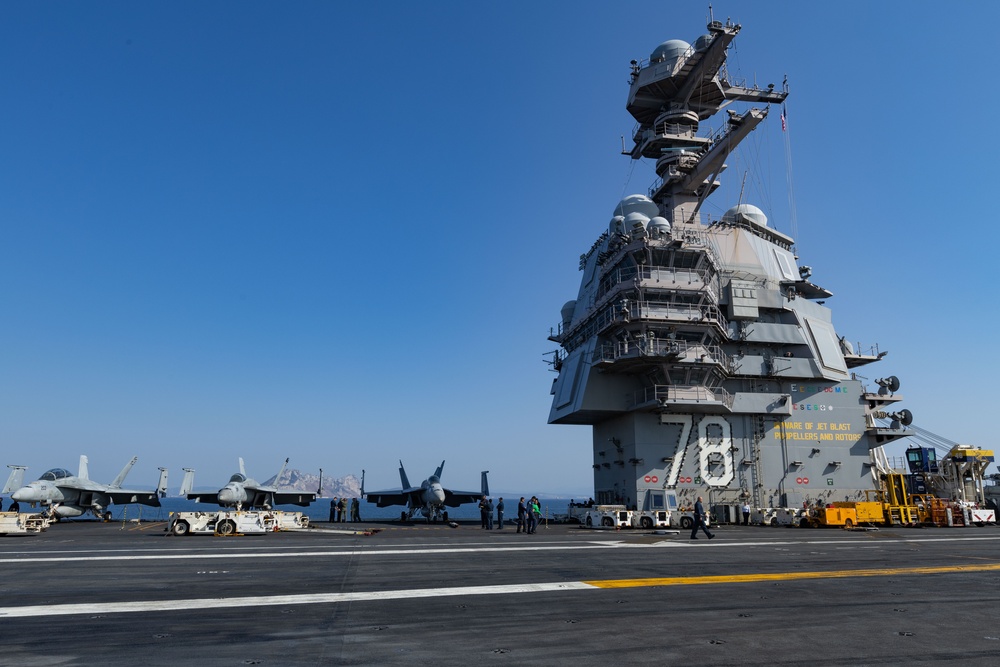 USS Gerald R. Ford (CVN 78) Transits the Strait of Gibraltar
