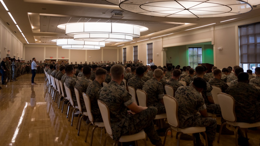 Sgt. Dakota Meyer visits Camp Lejeune