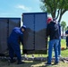 U.S. Coast Guard members assemble The Moving Wall
