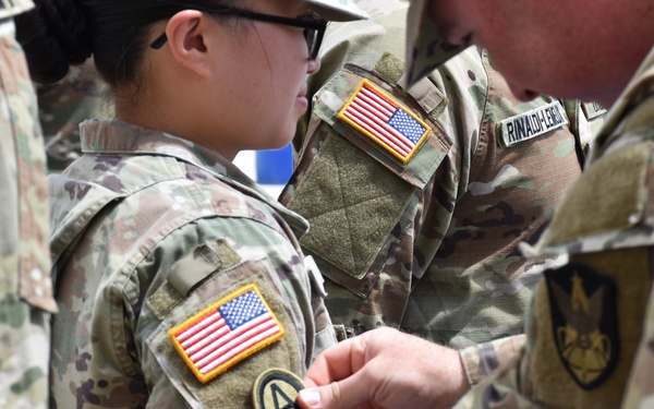1st Space Battalion Soldiers receive combat patches