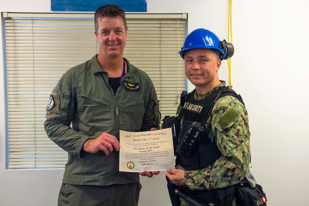 USS John C. Stennis (CVN 74) presents Warfighter of the Week