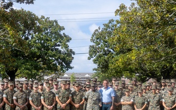 Sgt. Dakota Meyer visits 2nd Marine Logistics Group