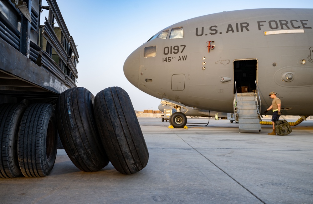 156th EAS rolling into sunset