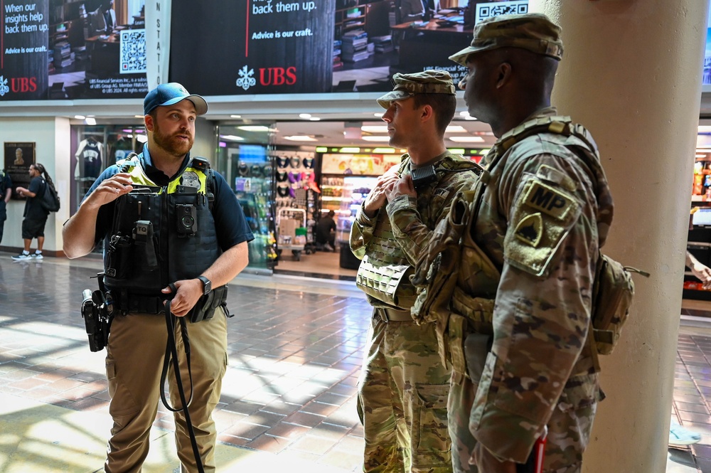 Joint Task Force D.C. Soldiers patrol the District