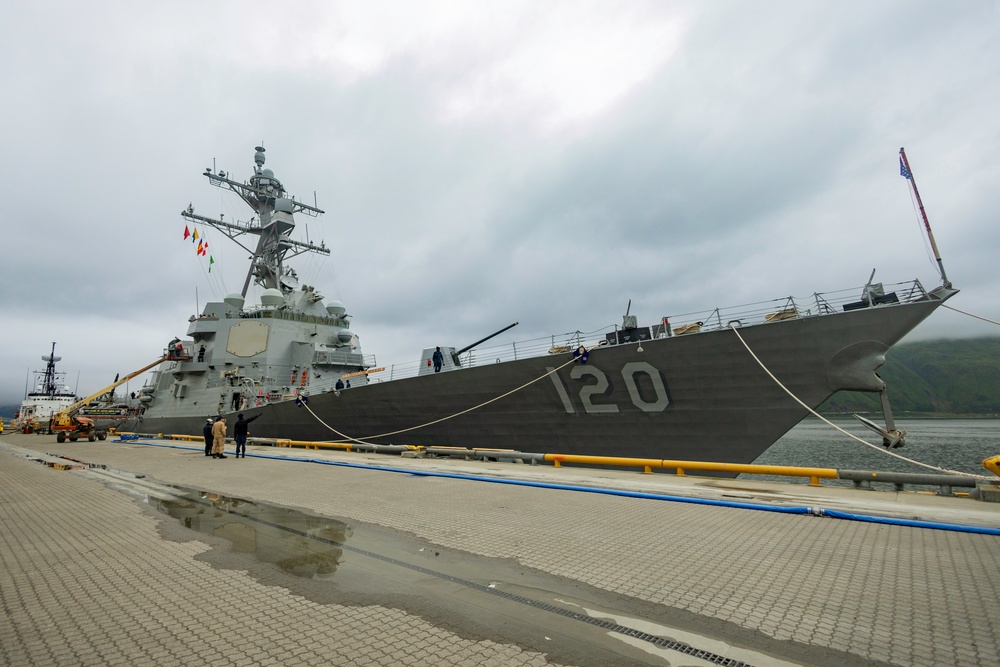 USS Carl M. Levin Conducts Port Visit to Unalaska, Alaska