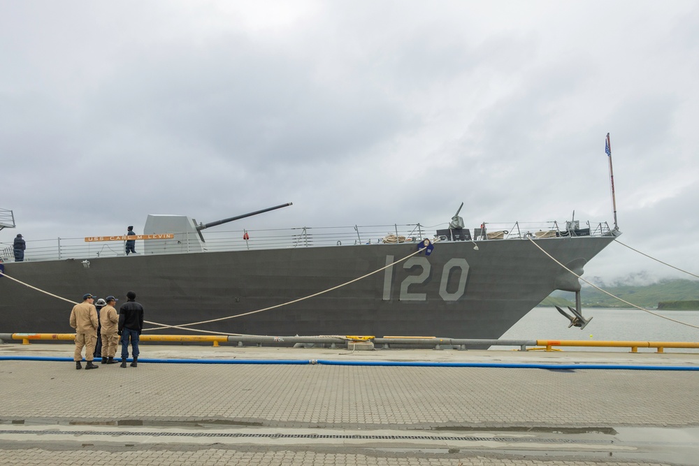 USS Carl M. Levin Conducts Port Visit to Unalaska, Alaska