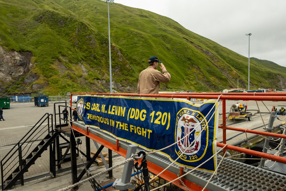 USS Carl M. Levin Conducts Port Visit to Unalaska, Alaska