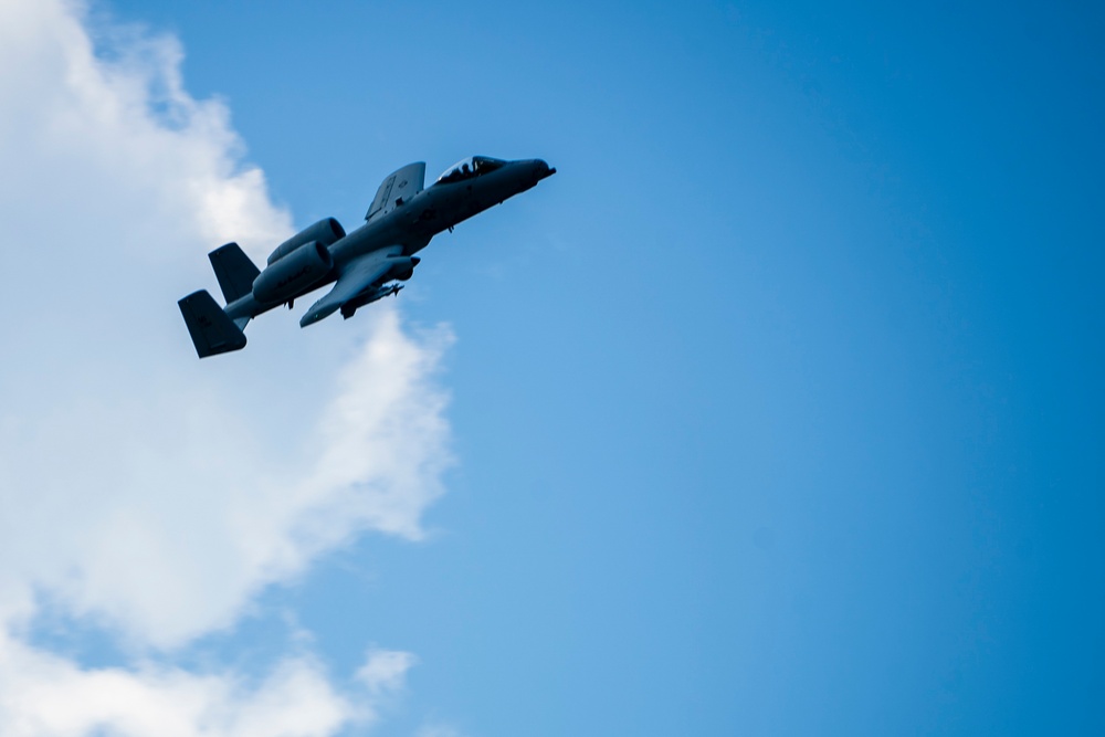 A-10 Thunderbolt IIs soar over Oscoda, Michigan for Exercise Northern Strike 25-2