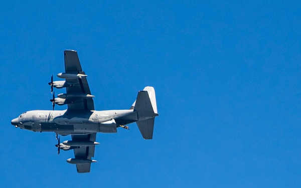 U.S. Navy SEALs execute military free fall during AE25