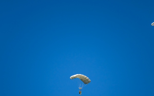 NSWG2 personnel execute a military free fall during AE25