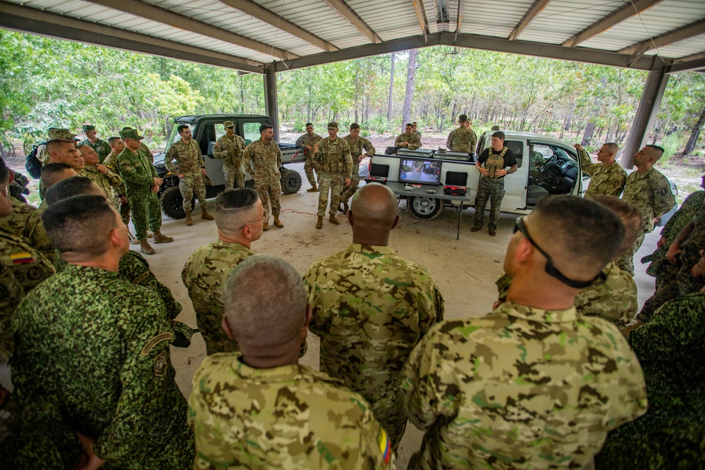 PISAJ 21 participants attend briefing on how drone warfare is being taught at Basic Combat Training