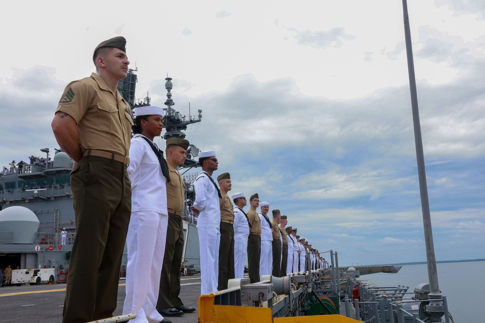 USS Iwo Jima Depart Naval Station Norfolk For Deployment