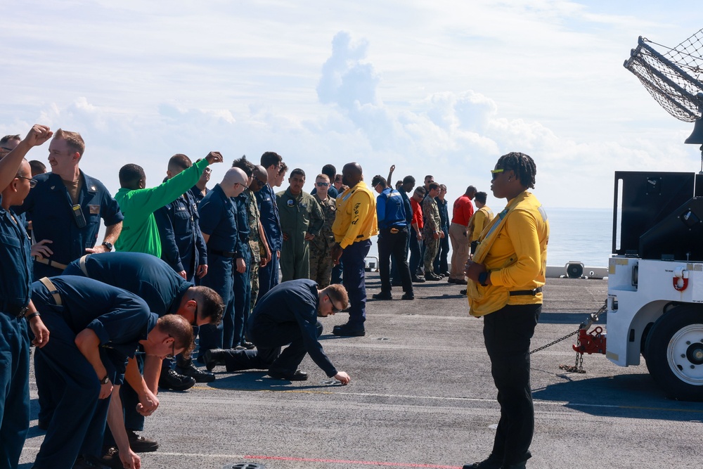 Iwo Jima Sailors and Marines Conduct Foreign Object Debris Walkdown